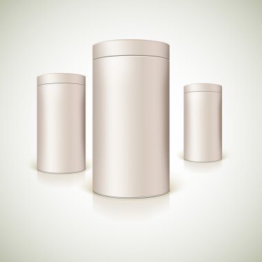 Set of round tins, packaging. clipart