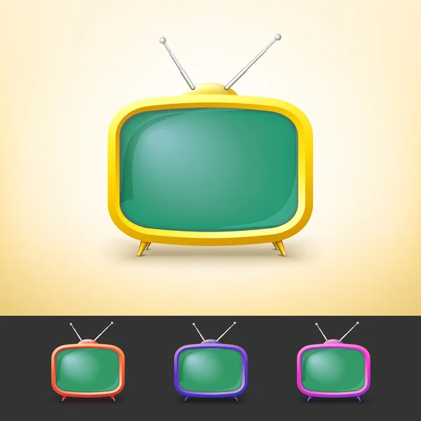 Televisor a color en estilo de dibujos animados . — Vector de stock