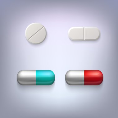 Tablets and pills vector illustration clipart