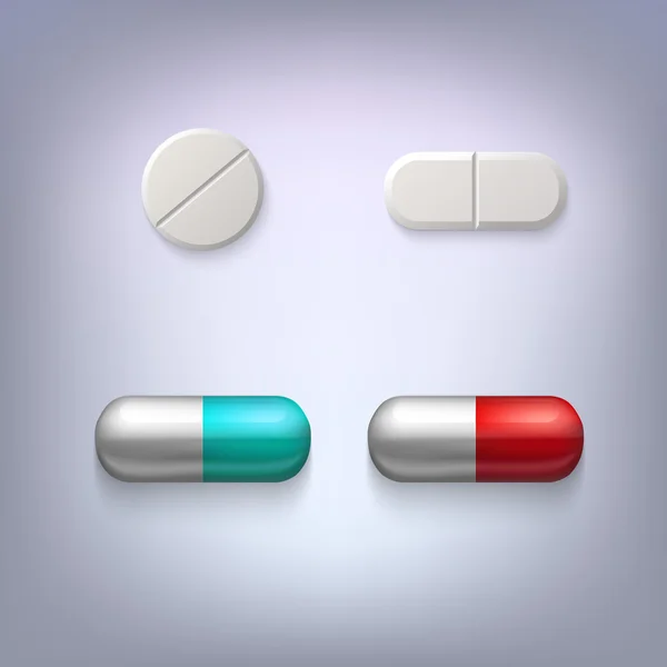 Tabletten und Pillen Vektor Illustration — Stockvektor