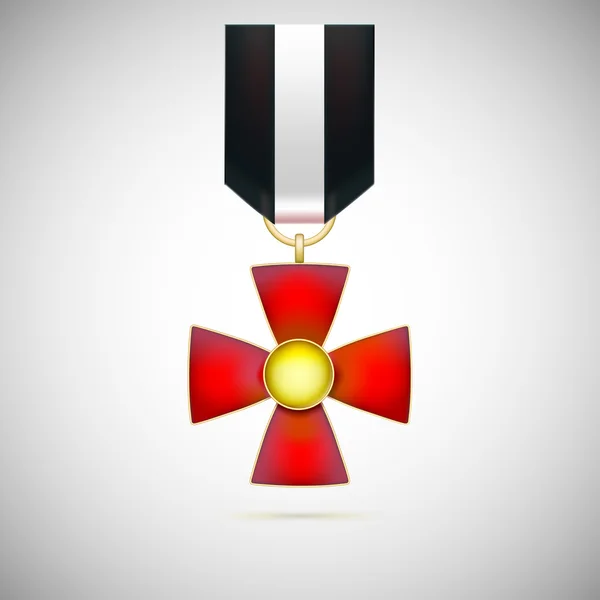 Rotes Kreuz, Abbildung einer militärischen Medaille — Stockvektor