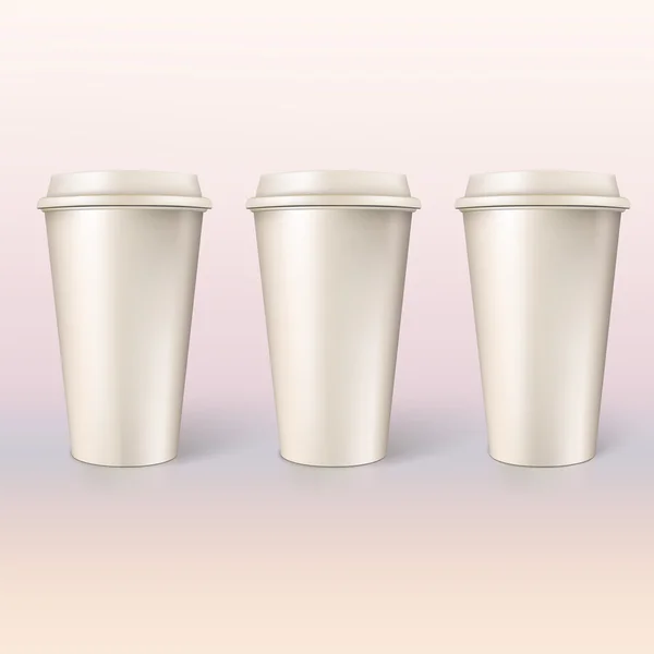 コーヒー、クローズ アップのための使い捨てカップ. — ストックベクタ