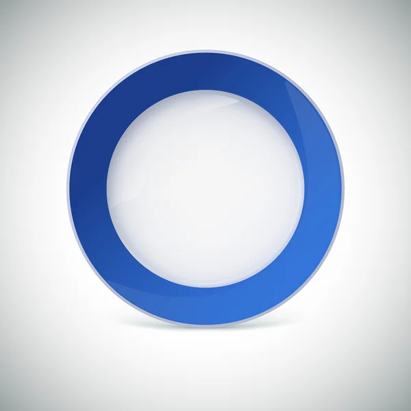 Weißer Teller mit blauem Rand. — Stockvektor