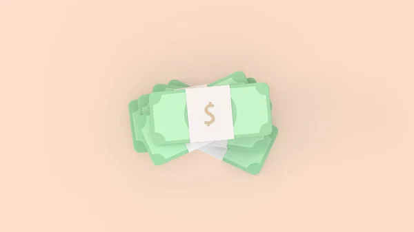 Una pila de dinero. Vista de arriba abajo. Paquetes en efectivo de fondo beige. — Foto de Stock