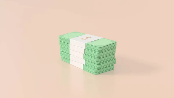 Una pila di soldi. Bundles contanti di sfondo beige. Bundles contanti. — Foto Stock