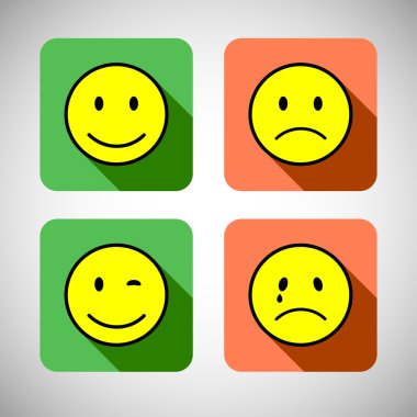 temel duygu düz simgesi tasarım kümesi.