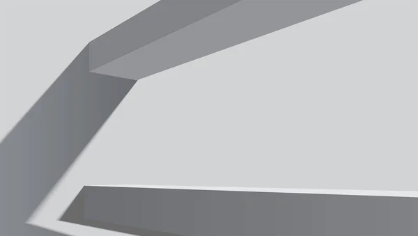 Studio s geometrickým tvarem a stínem. Minimalistické šedé pozadí pro značkování, prezentace produktů. — Stockový vektor