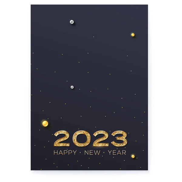 Glittering Golden Numbers 2023 Happy New Year Text New Year — ストックベクタ