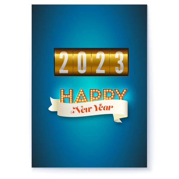 New 2023 Eve Countdown Clock Numbers 2023 Minimalistic New Year — Vettoriale Stock