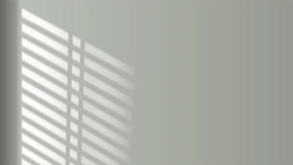 壁に窓ブラインド影 製品表示用の抽象ベクトル背景 マルチセクションブラインドからのシャドウオーバーレイエフェクト — ストックベクタ
