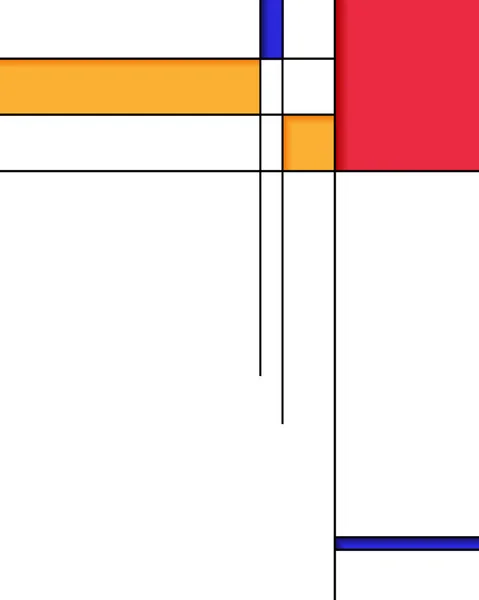 Minimalistický Vektorový Plakát Černými Čárami Červenými Modrými Žlutými Čtverci Digitální — Stockový vektor