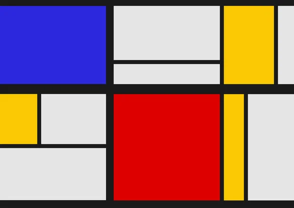 Mondrian Ihlette Téglalap Formák Klasszikus Kombinációja Neoplaszticizmus Bauhaus Stílus — Stock Vector