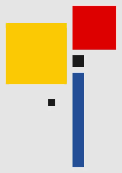 Сбалансированный Состав Цветных Прямоугольных Фигур Белом Фоне Современный Шаблон Плаката — стоковый вектор