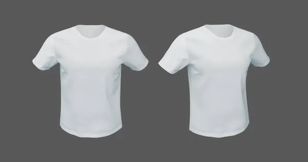 Render Illustration White Shirt Layout Sports Casual Empty Shirt Template — Stock Photo, Image
