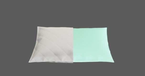 带一层泡沫 一层聚氨酯泡沫的枕头的构图层内部部分的3D动画渲染 覆盖侧面的矩形部分 — 图库视频影像