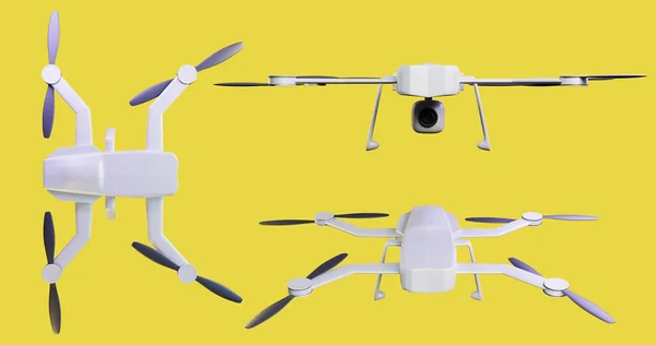 Ilustración Drone Deliverer Múltiples Proyecciones Compras Línea Comercio Electrónico Concepto Imágenes De Stock Sin Royalties Gratis