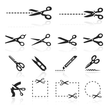 Scissors Icons set clipart