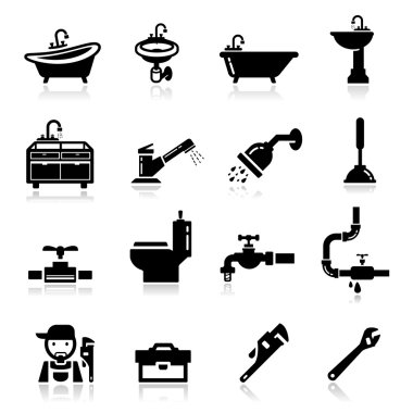 Icons set Plumbing clipart
