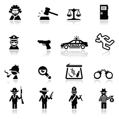 Kanun ve justic Icons set