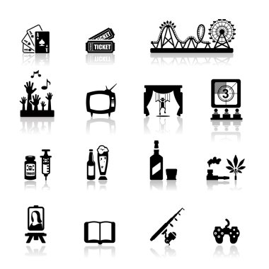 eğlenceli ve eğlence Icons set