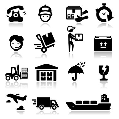 nakliye ve teslimat Icons set