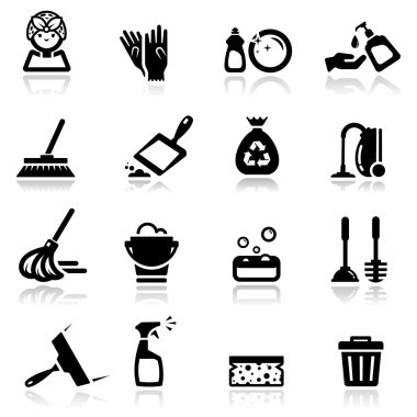 Icons set Cleaning clipart