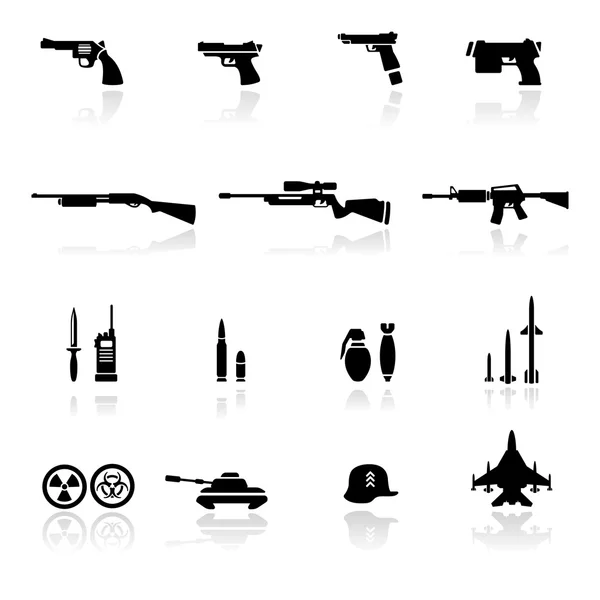 Iconos establecen armas — Vector de stock