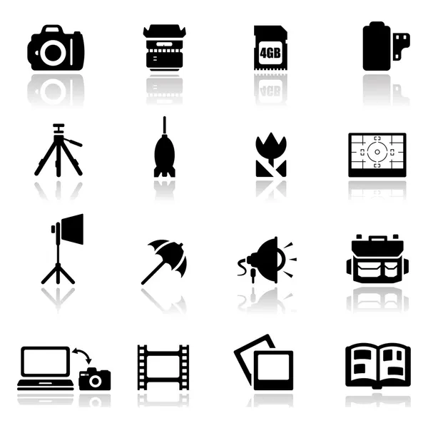 Iconos set fotografía — Vector de stock