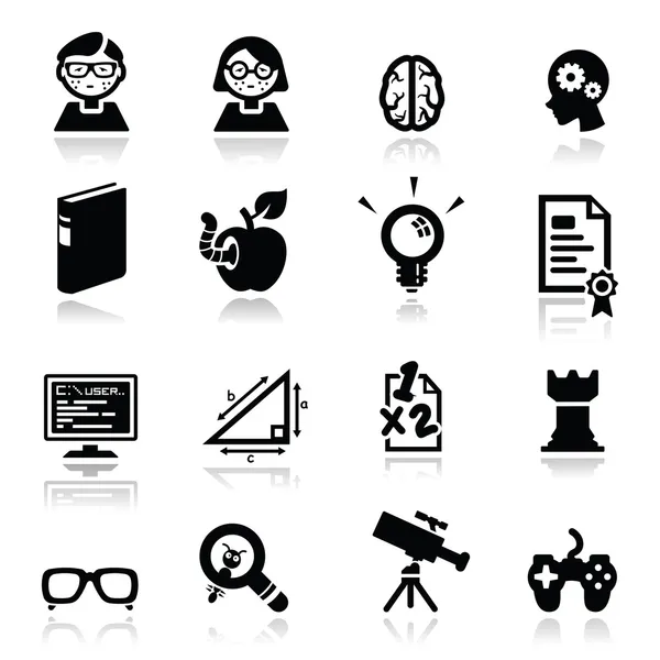 Los iconos ponen Nerd — Vector de stock