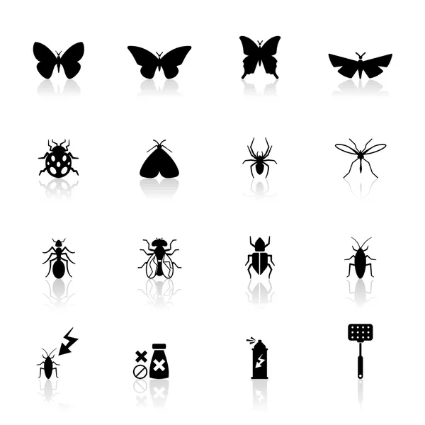 Icons set insects — Stock Vector