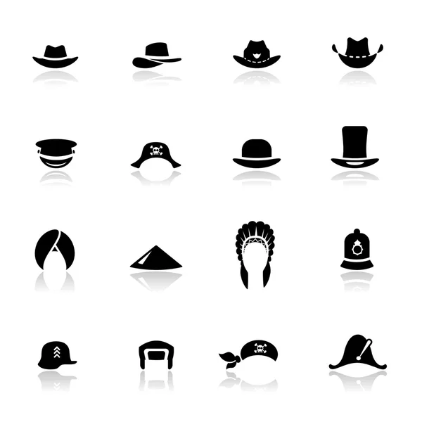 Şapka Icons set — Stok Vektör