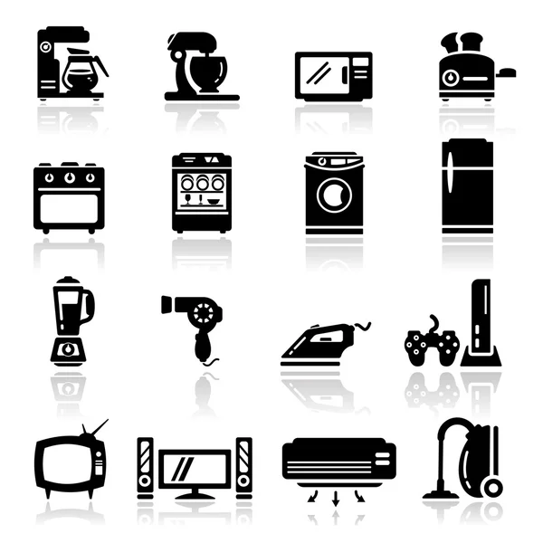 Iconos set electrodomésticos — Archivo Imágenes Vectoriales