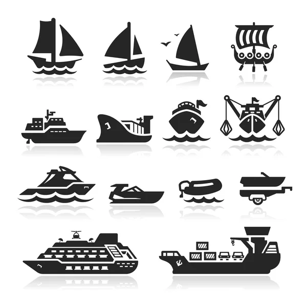 Boats Icons Set — Stock Vector