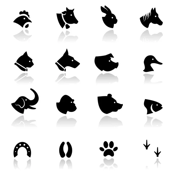 Conjunto de iconos Animales — Archivo Imágenes Vectoriales