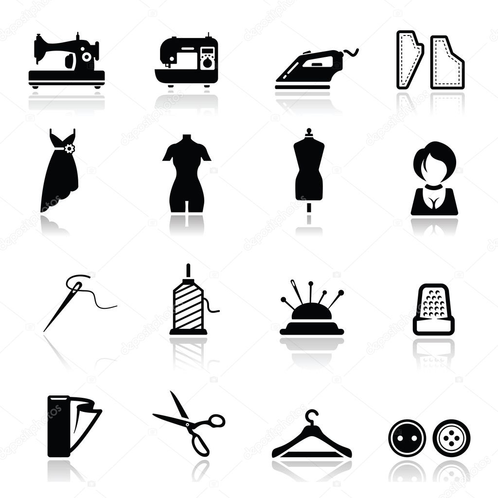 Icons set Sewing and fashion