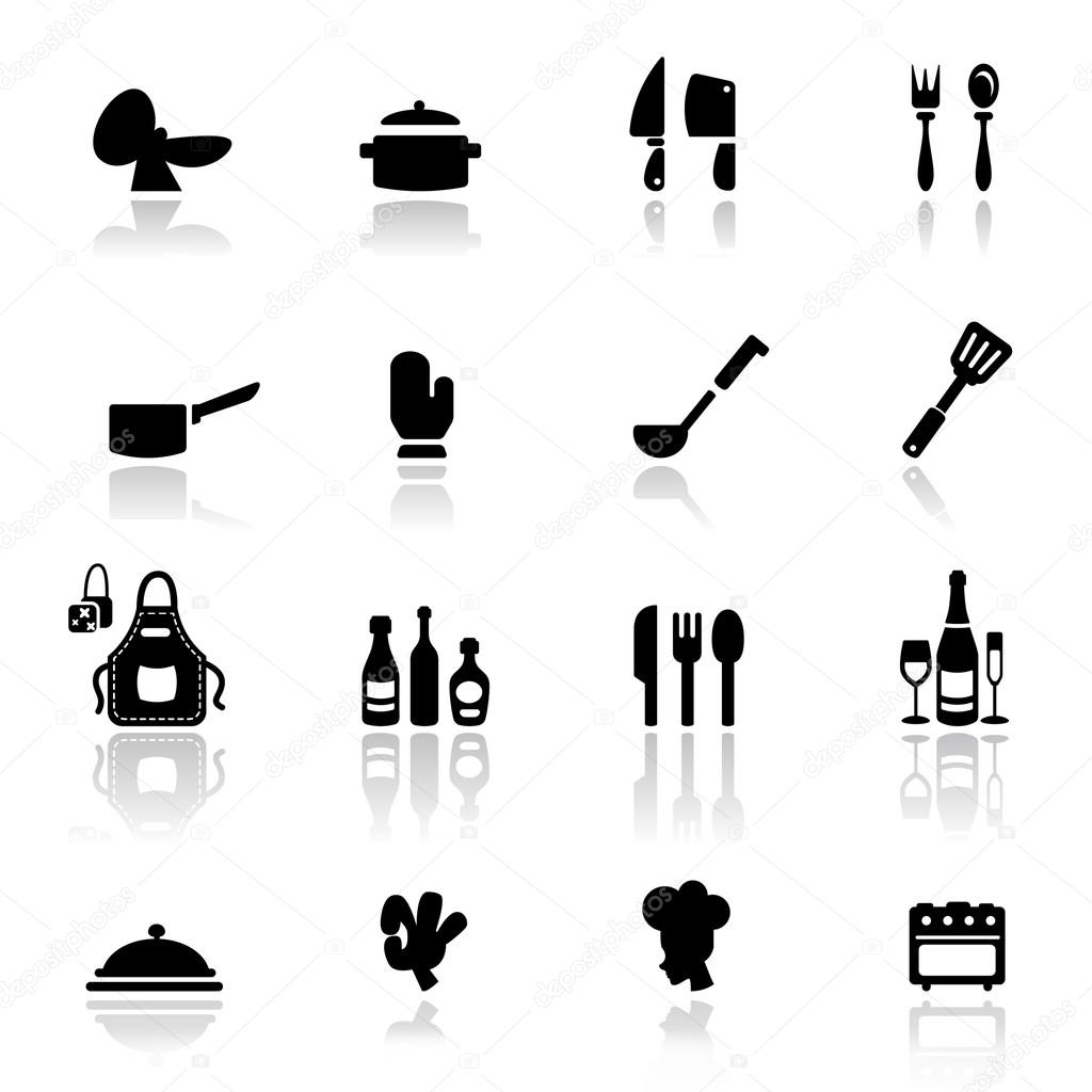 Icons set Kitchen tools