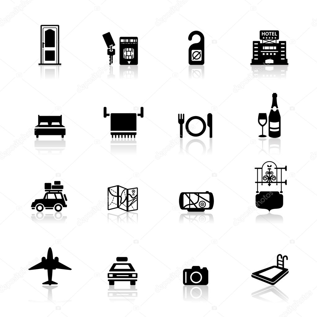 Icons set Safari and hotel