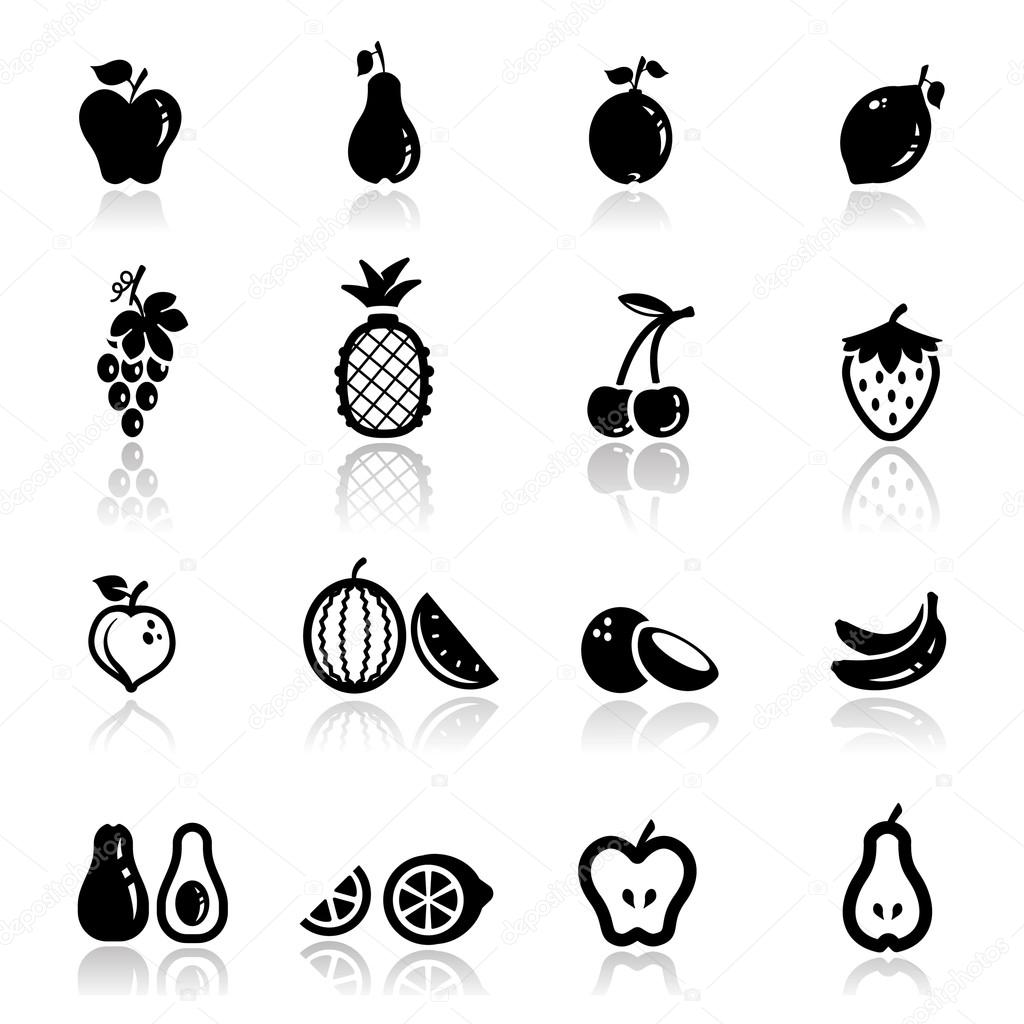 Icons set fruits