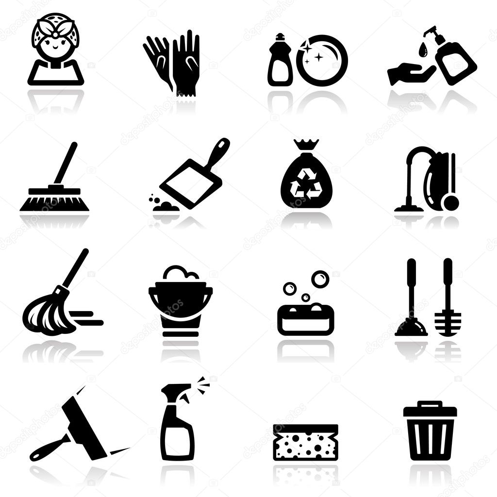 Icons set Cleaning