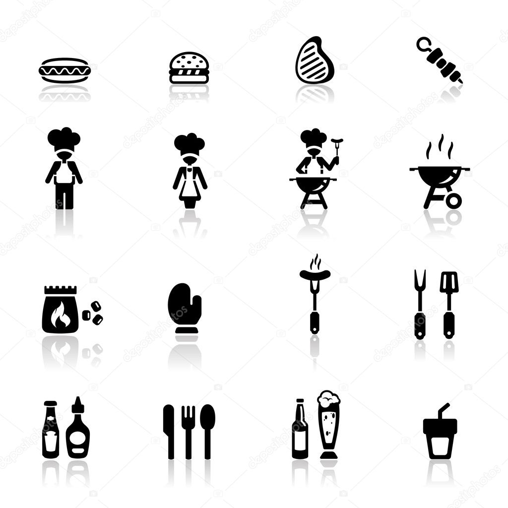 Icons set barbecue