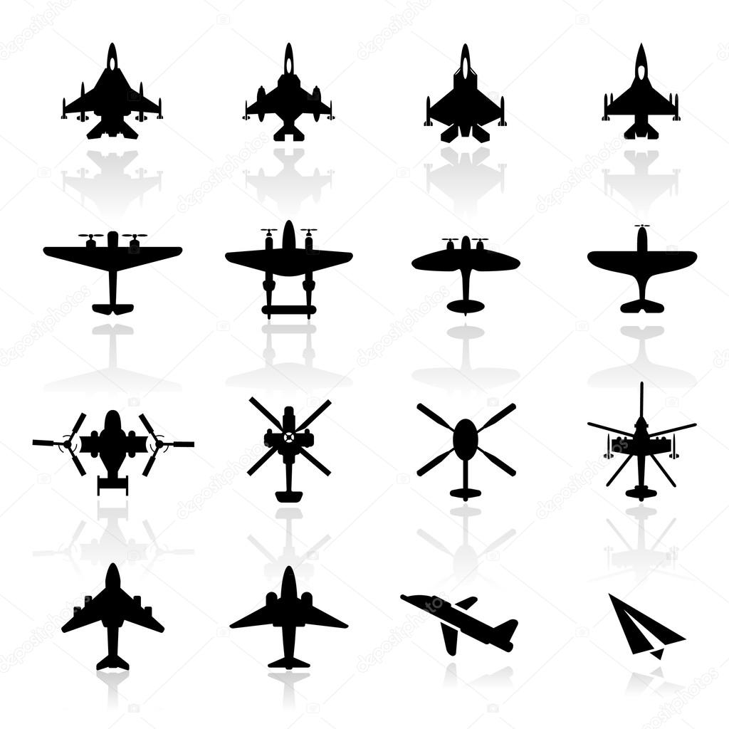 Icon set Airplanes