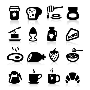 zarif serisi kahvaltı Icons set