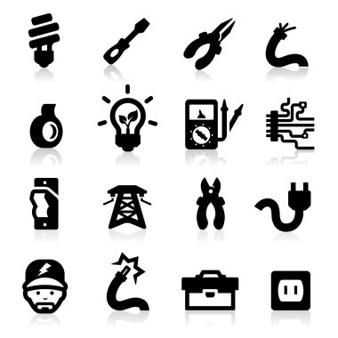 zarif serisi elektrikçi Icons set