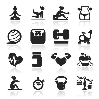 zarif serisi Fitness Icons set
