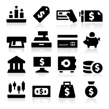 Money icons clipart