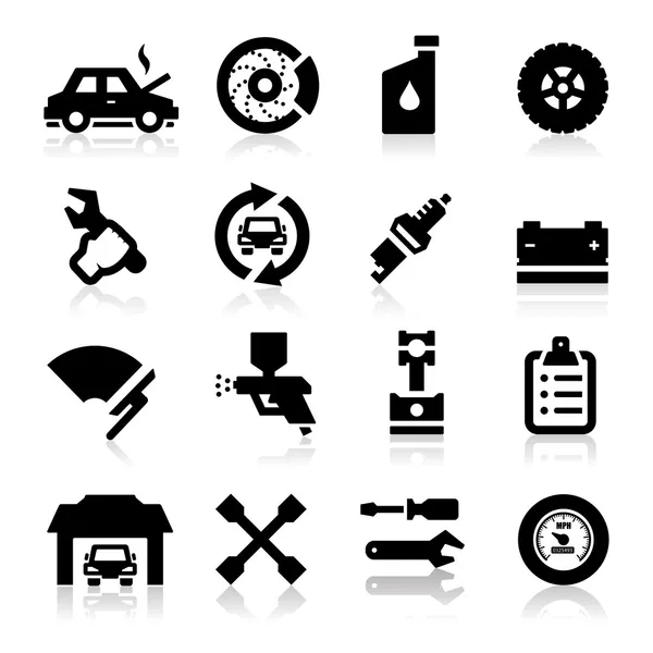 Iconos de reparación de automóviles — Vector de stock