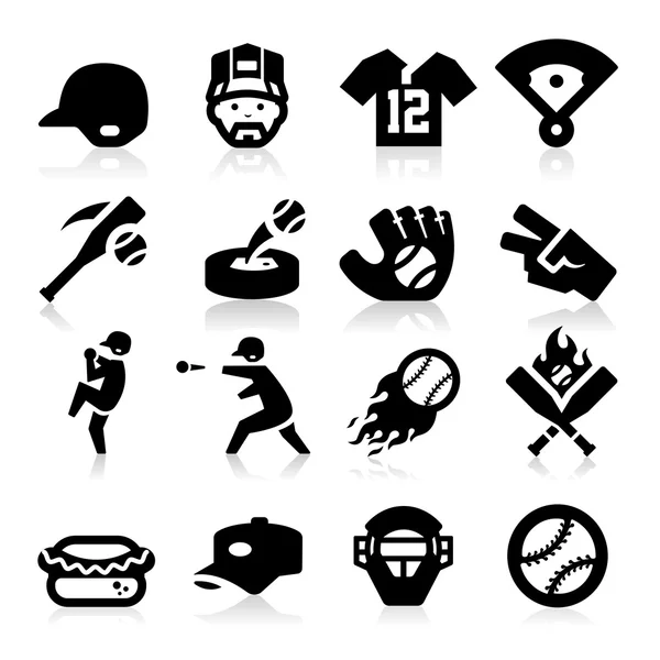 Iconos de béisbol — Vector de stock