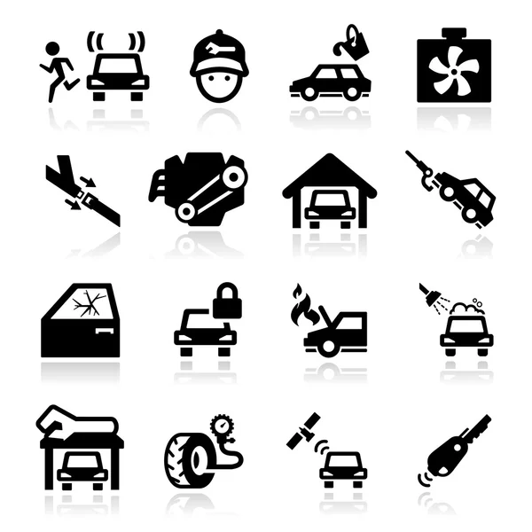 Serie di icone di servizio auto Serie elegante — Vettoriale Stock