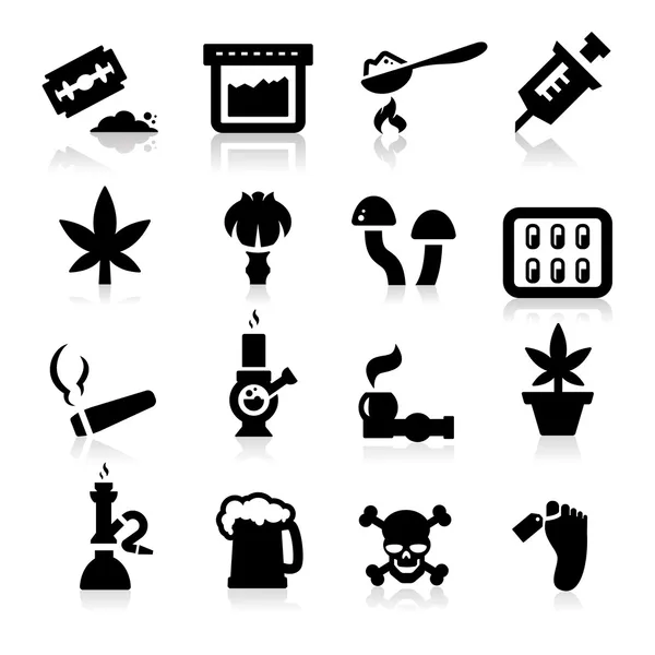 Iconos de drogas — Vector de stock