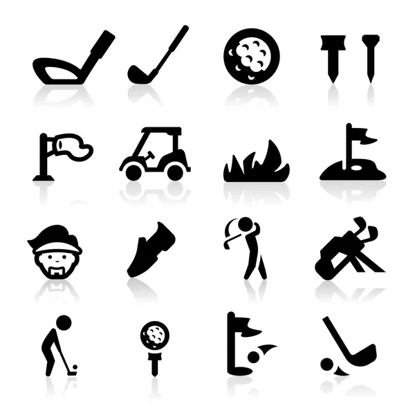 Golf Icons Set Icons Set - elegante Serie — Stockvektor